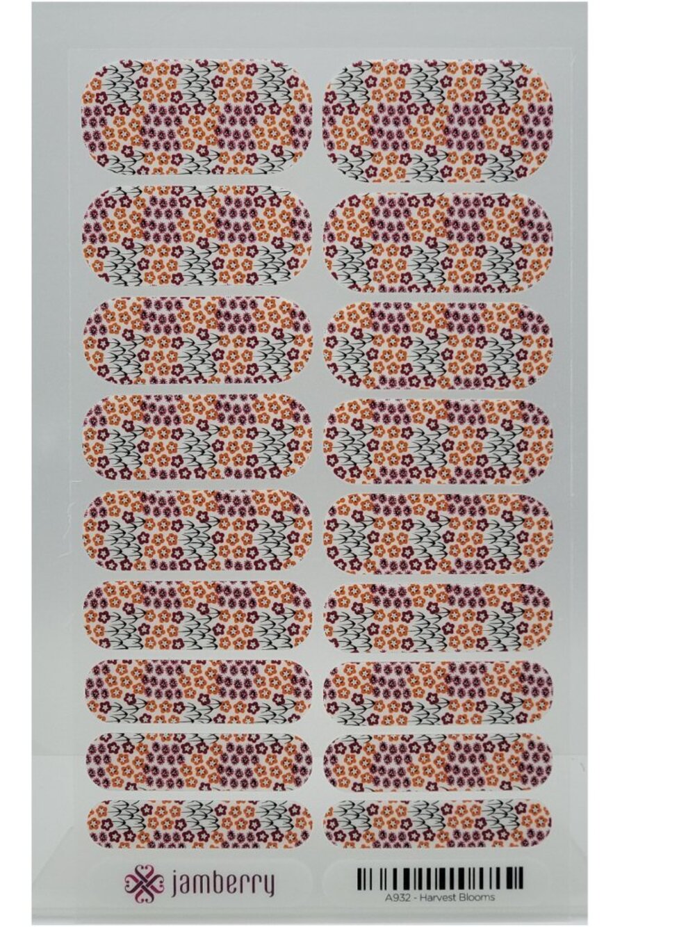 Jamberry Nail Wraps, Harvest Blooms, Full Sheet